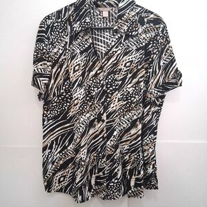 🎉White Stag Zebra Print Button Down Shirt
